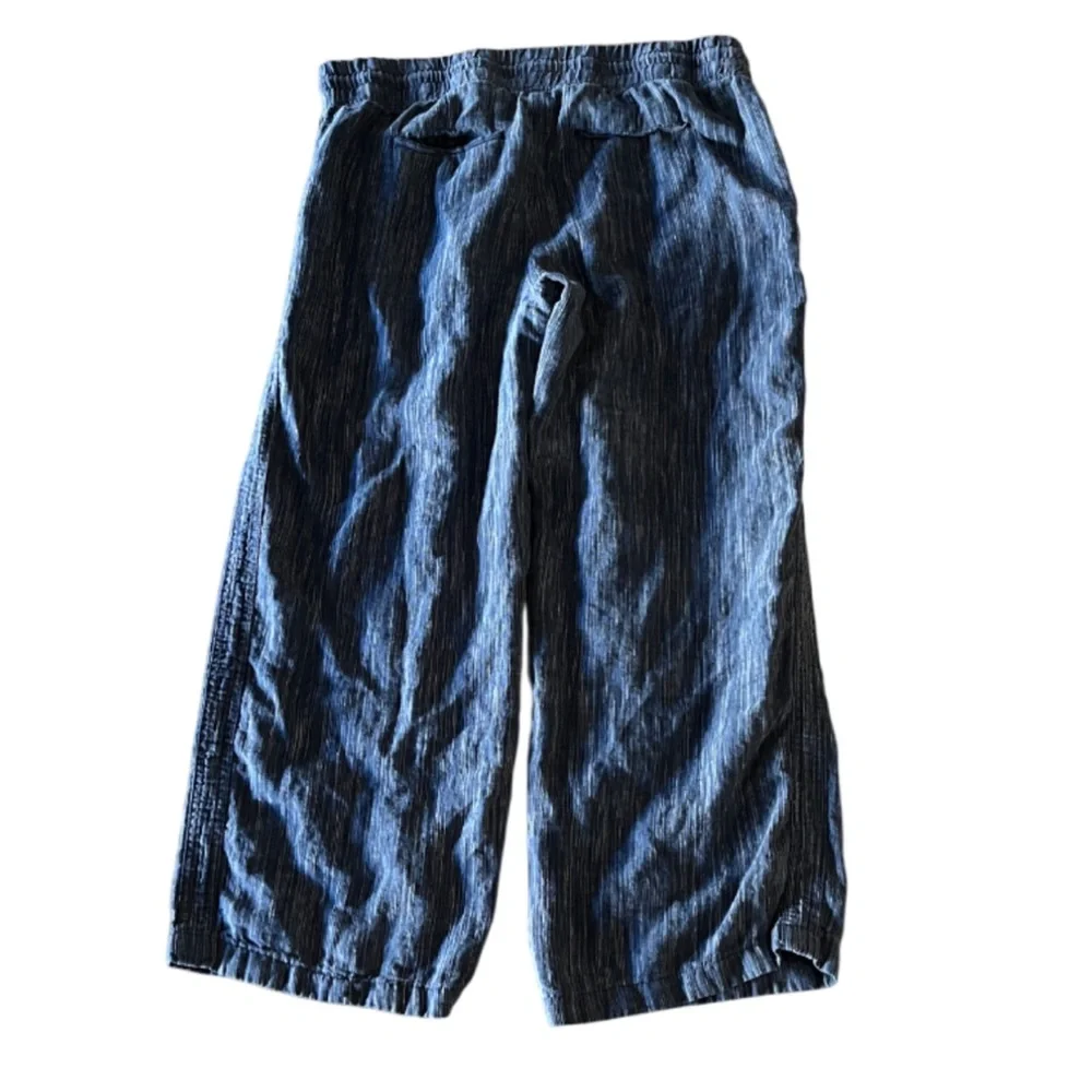 Athleta Cabo Linen Blue Wide-Leg Pants - Picture 6 of 15